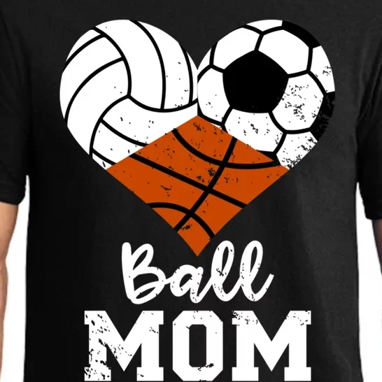 Ball Mom Funny Volleyball Soccer Basketball Mom Gift Pajama Set