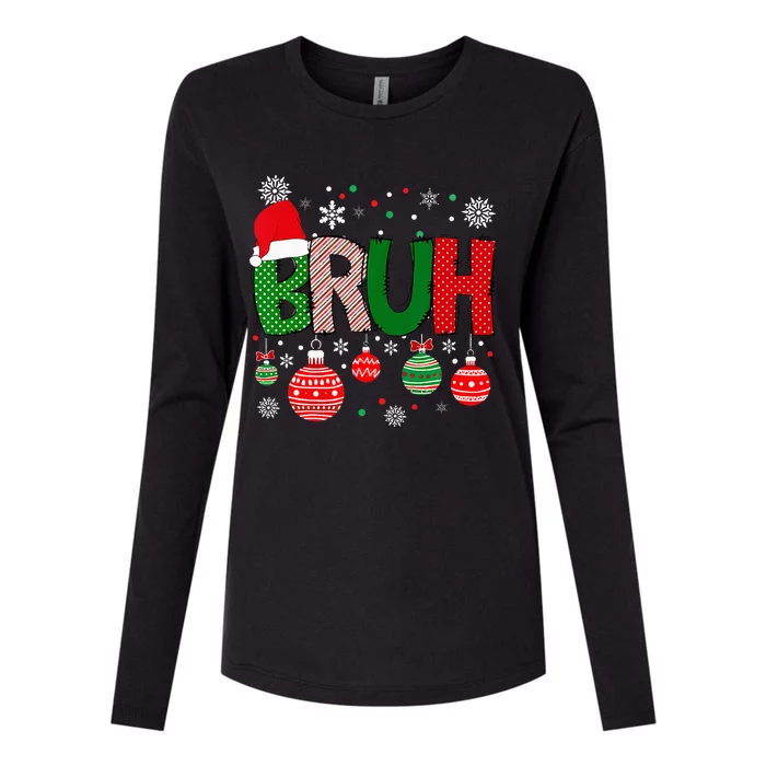 Bruh Meme Funny Saying Bro Greeting Christmas Womens Cotton Relaxed Long Sleeve T-Shirt