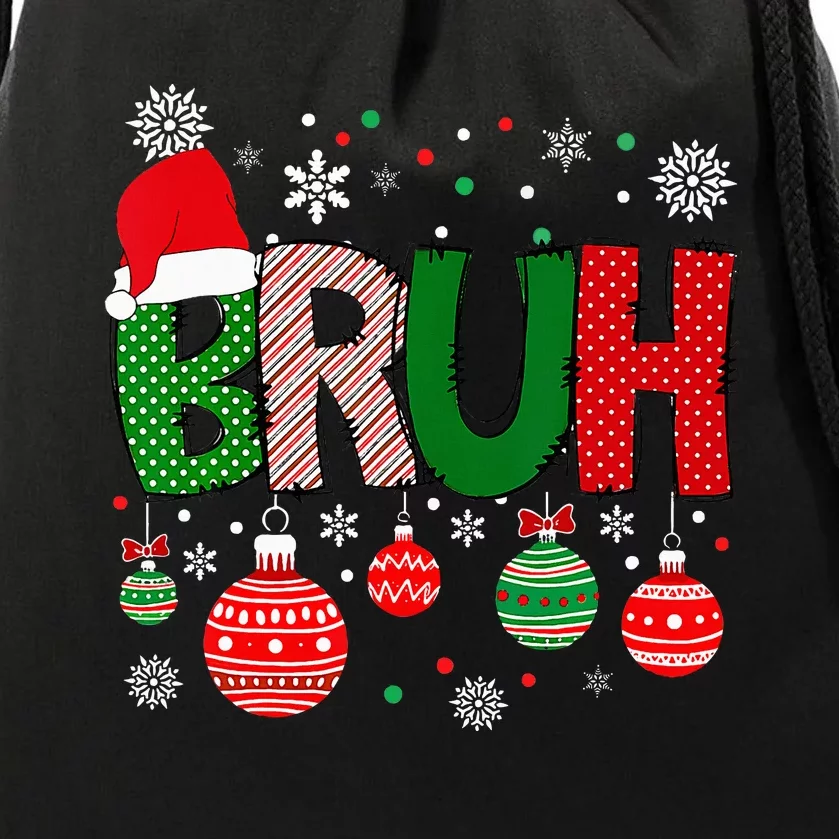 Bruh Meme Funny Saying Bro Greeting Christmas Drawstring Bag