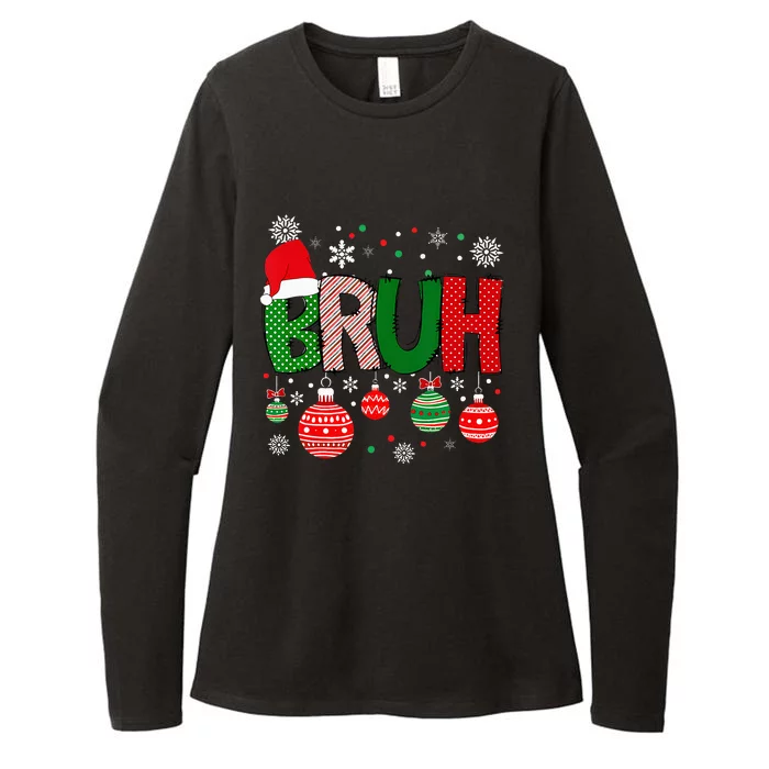 Bruh Meme Funny Saying Bro Greeting Christmas Womens CVC Long Sleeve Shirt