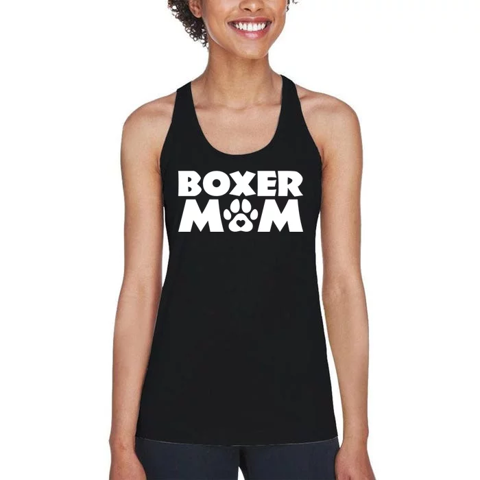 Boxer Mom Funny Boxer Dog Owner Dog Mom MotherS Day Women's Racerback Tank