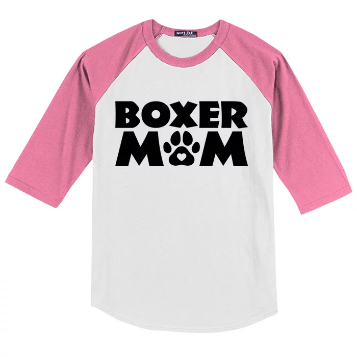 Boxer Mom Funny Boxer Dog Owner Dog Mom MotherS Day Kids Colorblock Raglan Jersey