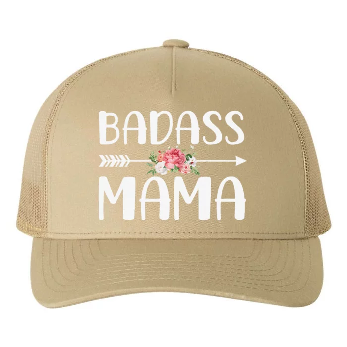 Badass Mama For Mom Women Mother's Day Yupoong Adult 5-Panel Trucker Hat