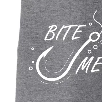 Bite Me Funny Fishing Graphic Great Gift Doggie 3-End Fleece Hoodie