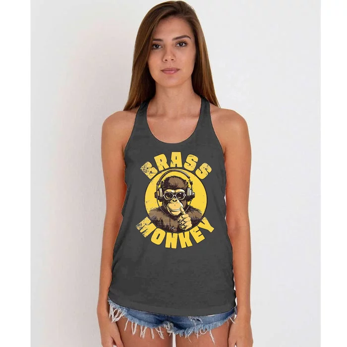 Brass Monkey Funny Cool Music Women's Knotted Racerback Tank