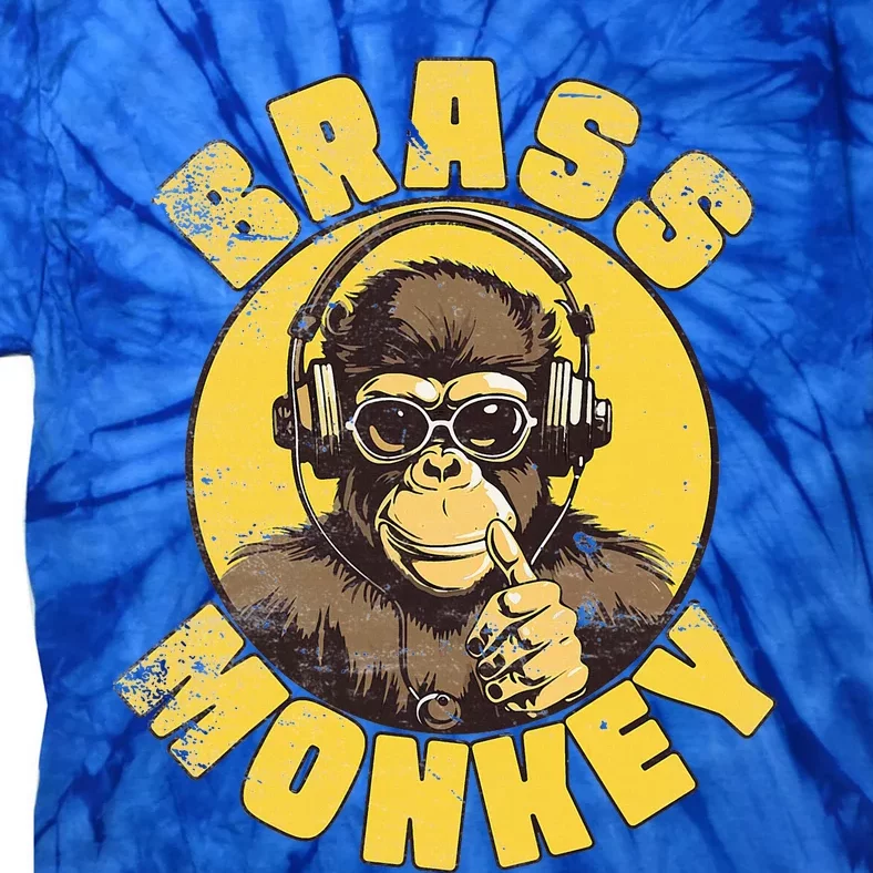 Brass Monkey Funny Cool Music Tie-Dye T-Shirt