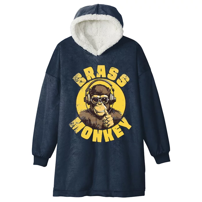 Brass Monkey Funny Cool Music Hooded Wearable Blanket