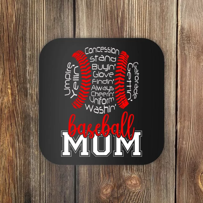 Baseball Mom Funny Sayings Coaster