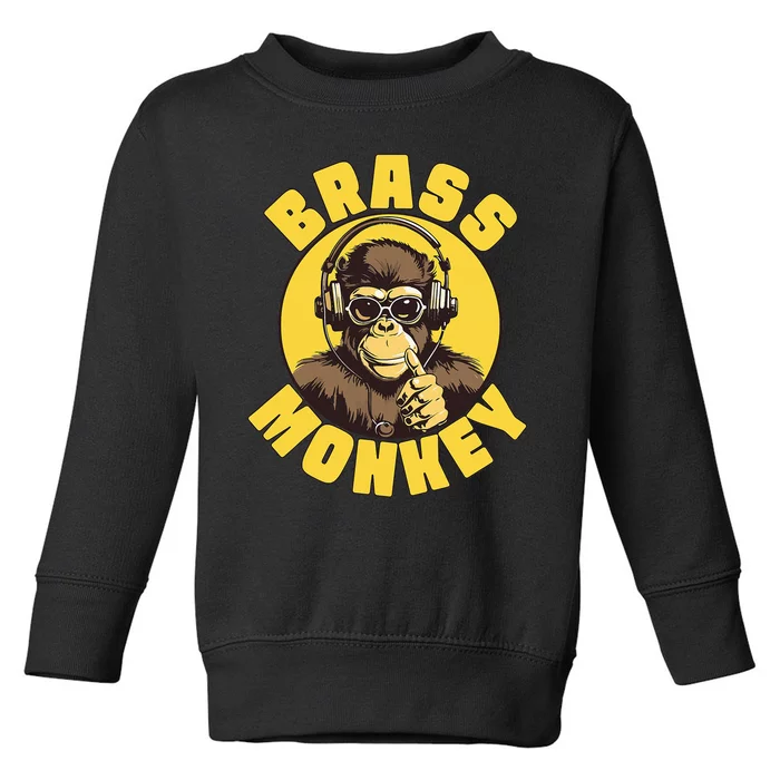 Brass Monkey Funny Cool Music Toddler Sweatshirt