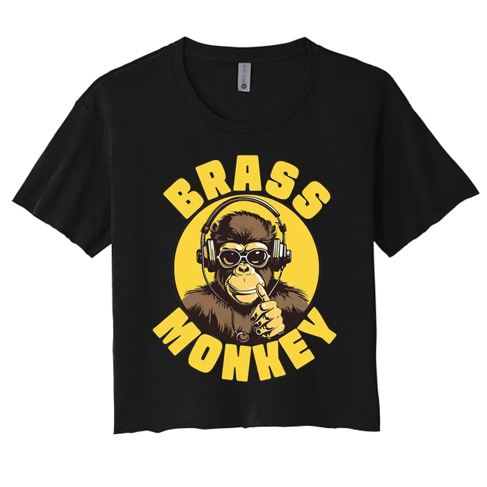 Brass Monkey Funny Cool Music Women's Crop Top Tee