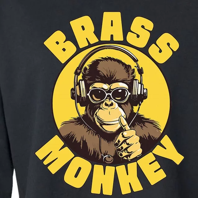 Brass Monkey Funny Cool Music Cropped Pullover Crew