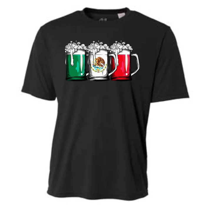 Beer Mexican Flag Cinco de Mayo Mexico Gifts Cooling Performance Crew T-Shirt