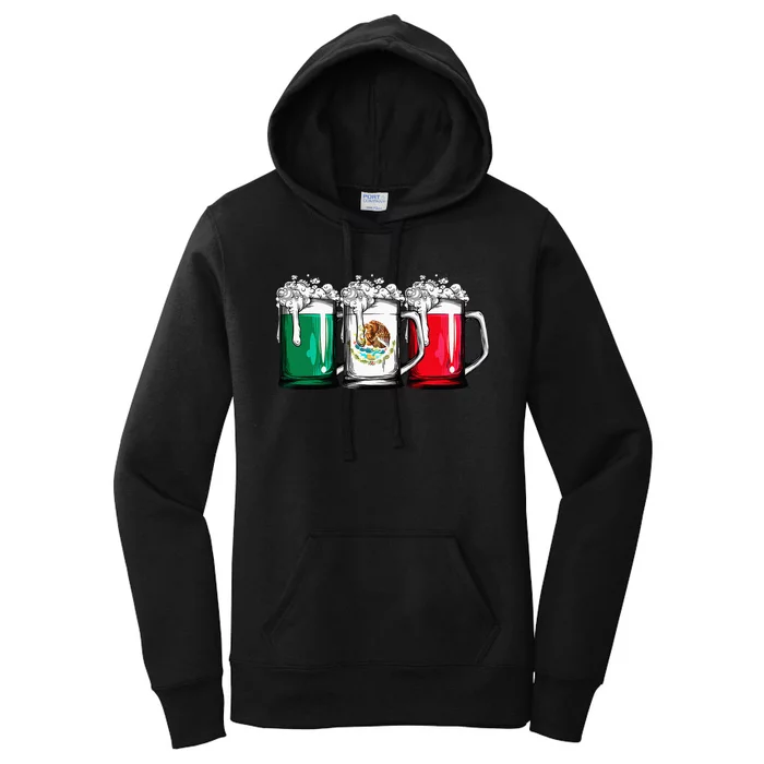 Beer Mexican Flag Cinco de Mayo Mexico Gifts Women's Pullover Hoodie