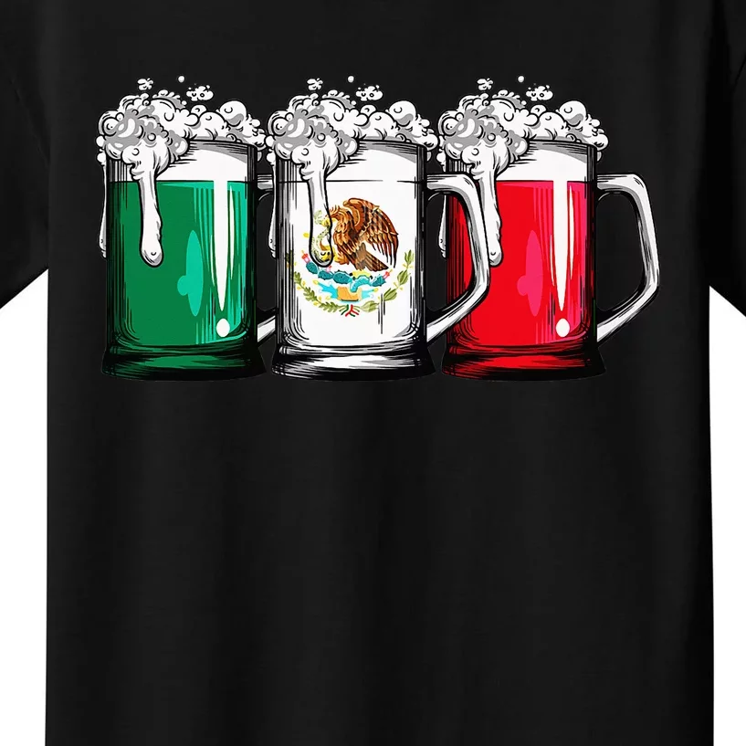 Beer Mexican Flag Cinco de Mayo Mexico Gifts Kids T-Shirt