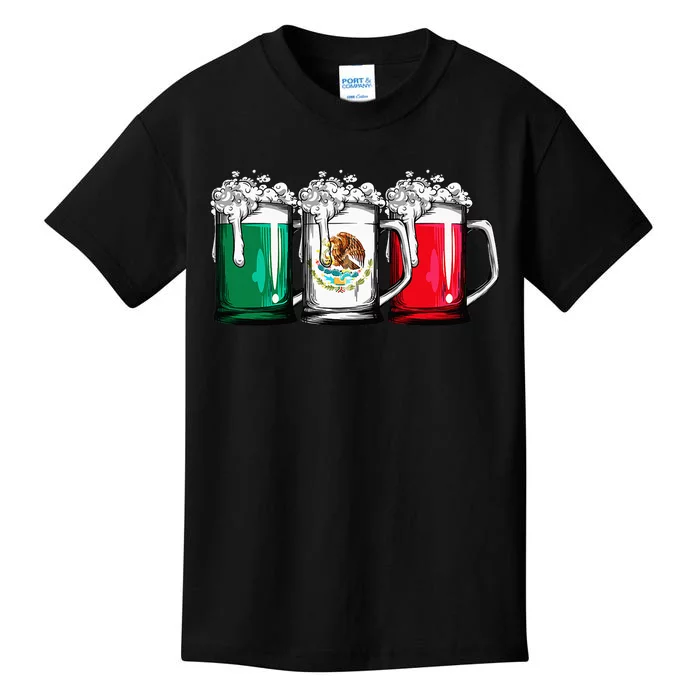 Beer Mexican Flag Cinco de Mayo Mexico Gifts Kids T-Shirt