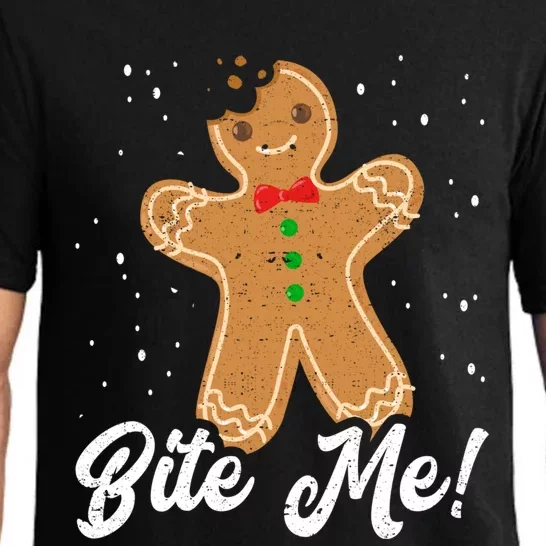 Bite Me Funny Gingerbread Christmas Holiday Cookie Meaningful Gift Pajama Set