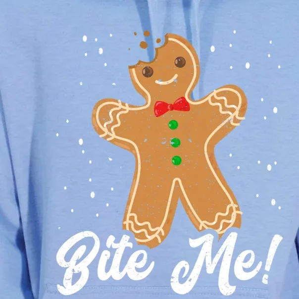 Bite Me Funny Gingerbread Christmas Holiday Cookie Meaningful Gift Unisex Surf Hoodie