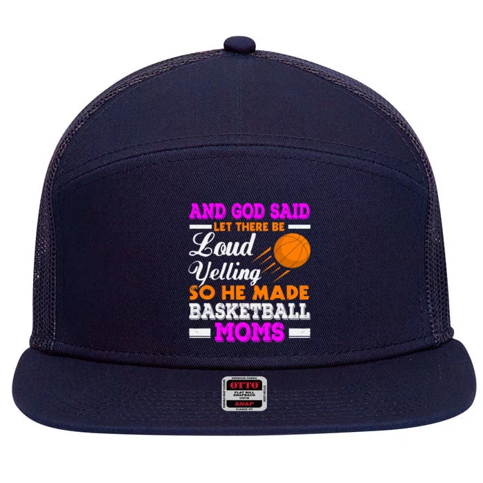 Basketball Mom Funny Basketball Moms Mother Gift 7 Panel Mesh Trucker Snapback Hat