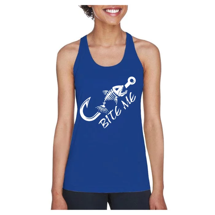 Bite Me Fishing Cool Gift Women's Racerback Tank