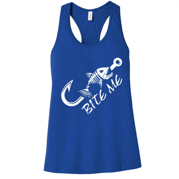 Bite Me Fishing Cool Gift Women's Racerback Tank