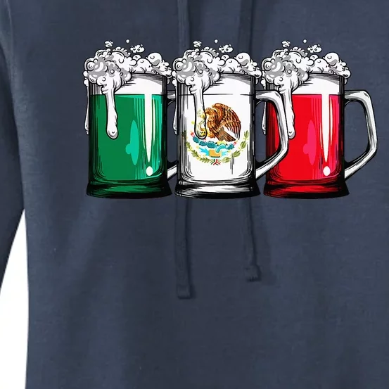 Beer Mexican Flag Cinco de Mayo Mexico Gifts Women's Pullover Hoodie