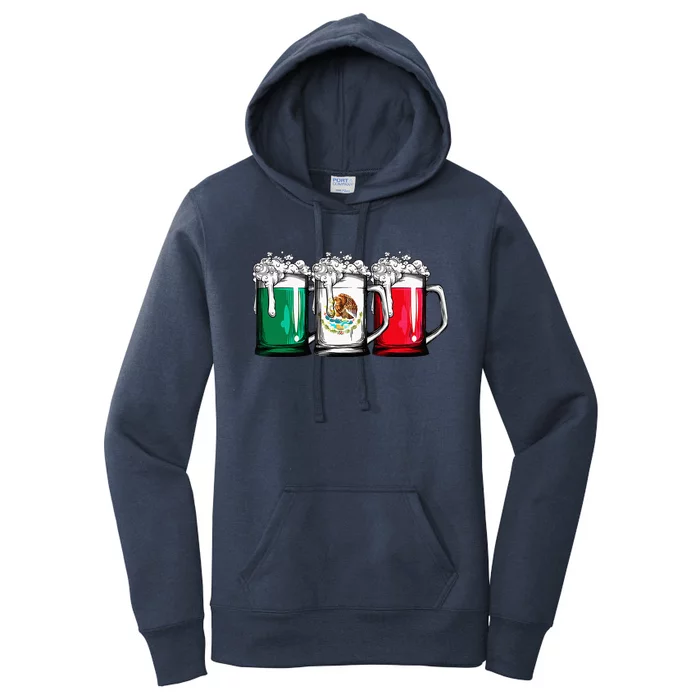 Beer Mexican Flag Cinco de Mayo Mexico Gifts Women's Pullover Hoodie