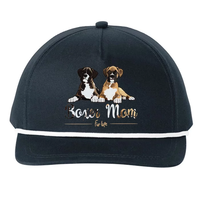 Boxer Mom Fur Life Dog Gifts Snapback Five-Panel Rope Hat