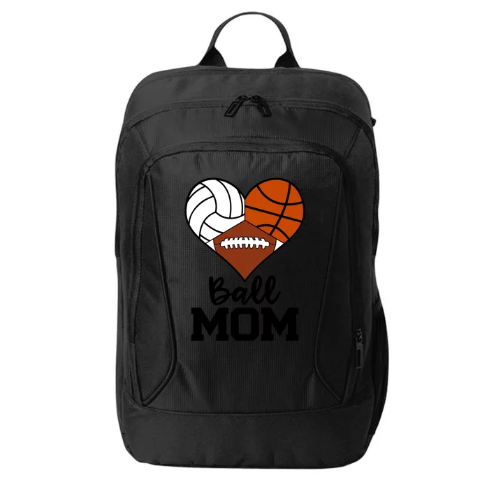 Ball Mom Funny Volleyball Basketball Football Player Mom Meaningful Gift City Backpack