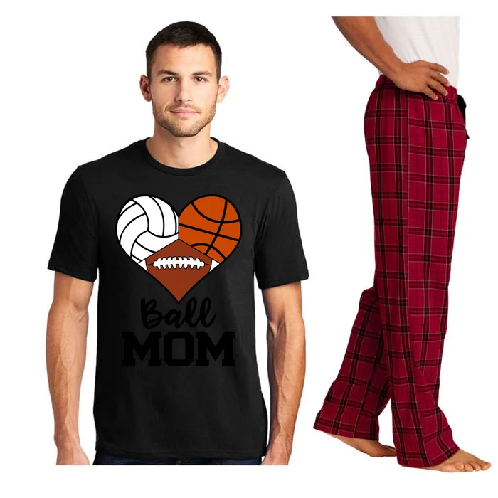 Ball Mom Funny Volleyball Basketball Football Player Mom Meaningful Gift Pajama Set