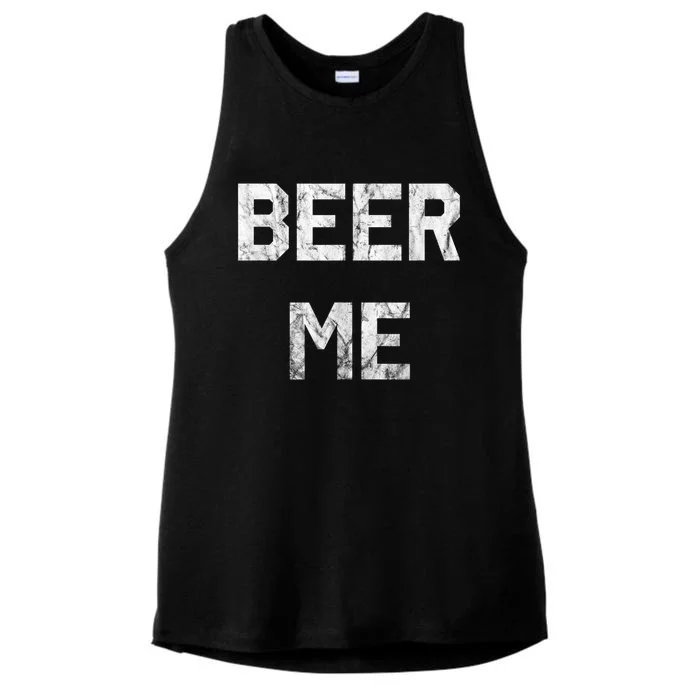 Beer Me Funny Beer Drinking Ladies Tri-Blend Wicking Tank