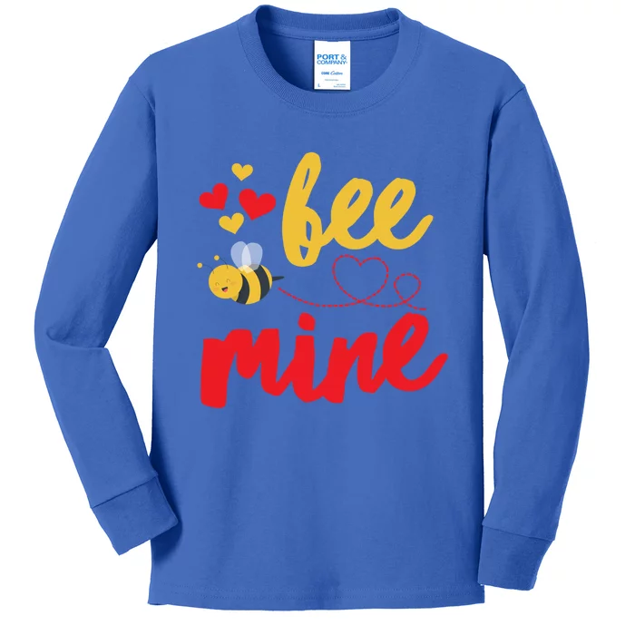 Bee Mine Funny Gift Bees Cute Valentines Day Gift Kids Long Sleeve Shirt