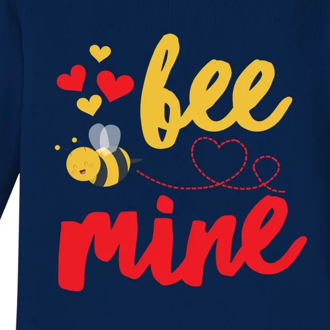 Bee Mine Funny Gift Bees Cute Valentines Day Gift Baby Long Sleeve Bodysuit