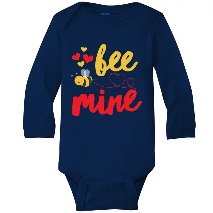 Bee Mine Funny Gift Bees Cute Valentines Day Gift Baby Long Sleeve Bodysuit