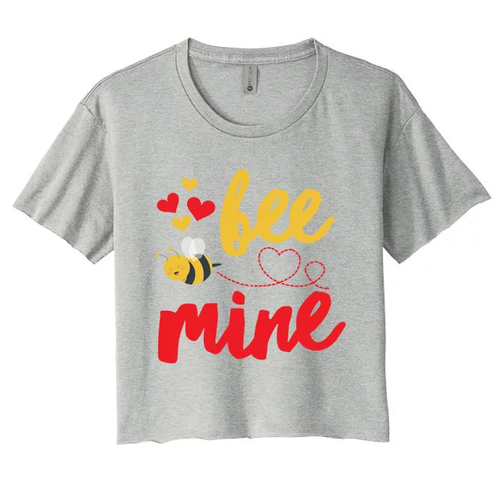 Bee Mine Funny Gift Bees Cute Valentines Day Gift Women's Crop Top Tee