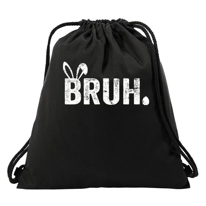 Bruh Meme Funny Saying Bro Greeting Easter Day Drawstring Bag