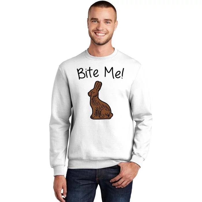 Bite Me Funny Chocolate Easter Bunny Sweatshirt