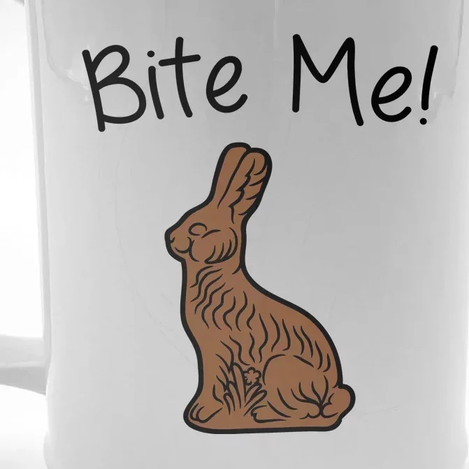 Bite Me Funny Chocolate Easter Bunny Front & Back Beer Stein