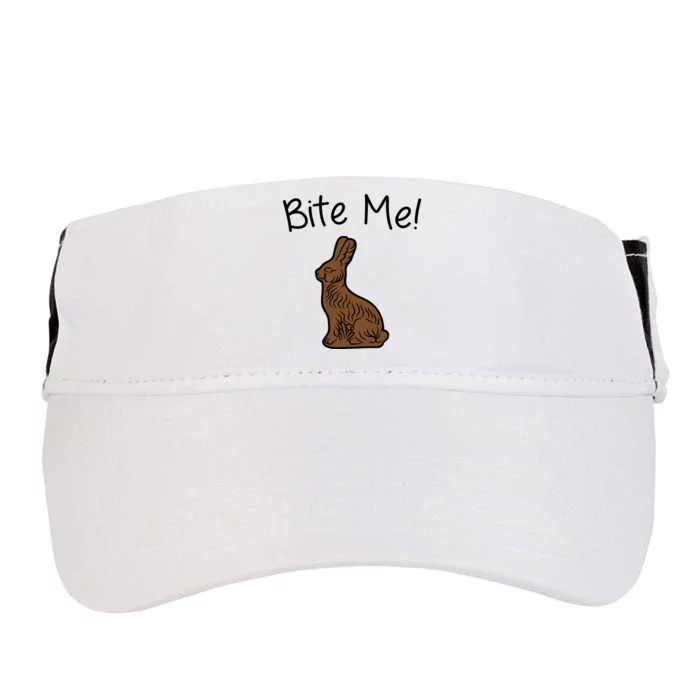 Bite Me Funny Chocolate Easter Bunny Adult Drive Performance Visor