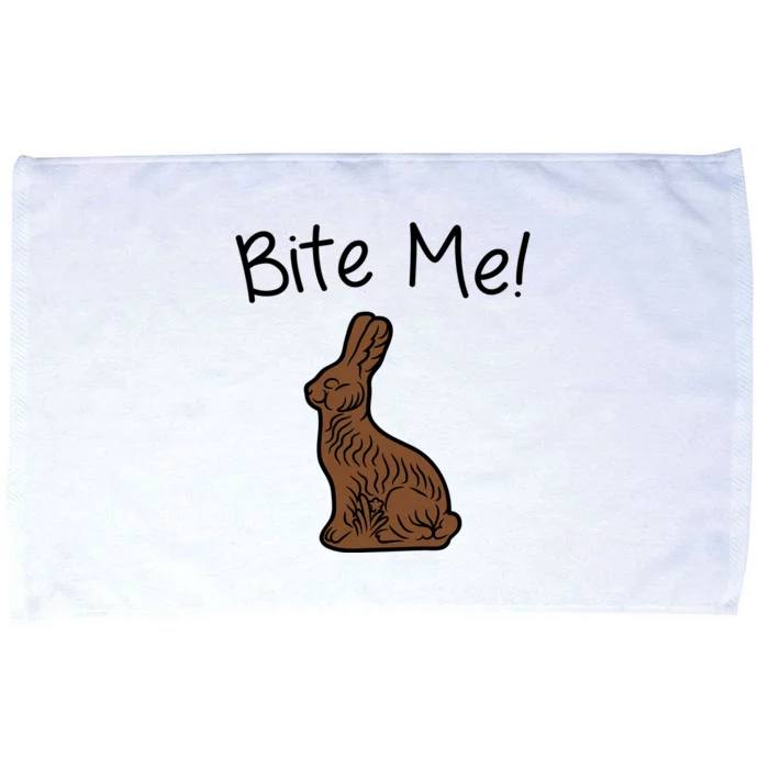 Bite Me Funny Chocolate Easter Bunny Microfiber Hand Towel