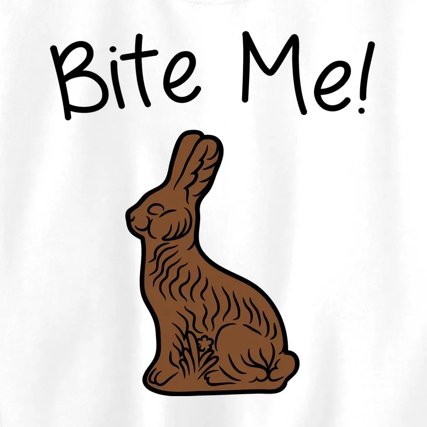 Bite Me Funny Chocolate Easter Bunny Kids Sweatshirt