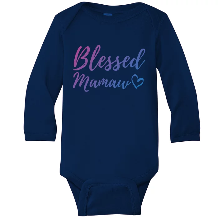 Blessed Mamaw Funny Gift Christmas Family Matching Thanksgiving Cute Gift Baby Long Sleeve Bodysuit