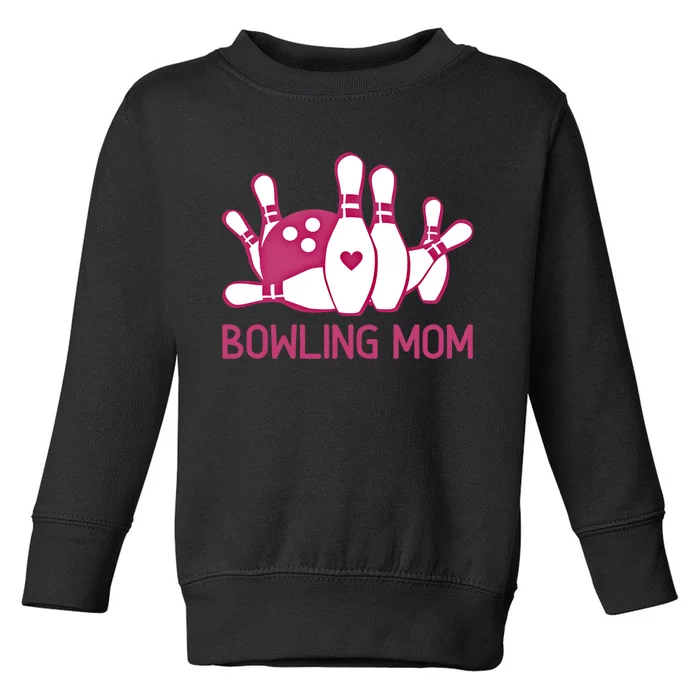 Bowling Mom Funny Gift For Bowlers Pink Bowling Ball Gift Bowl Gift Toddler Sweatshirt