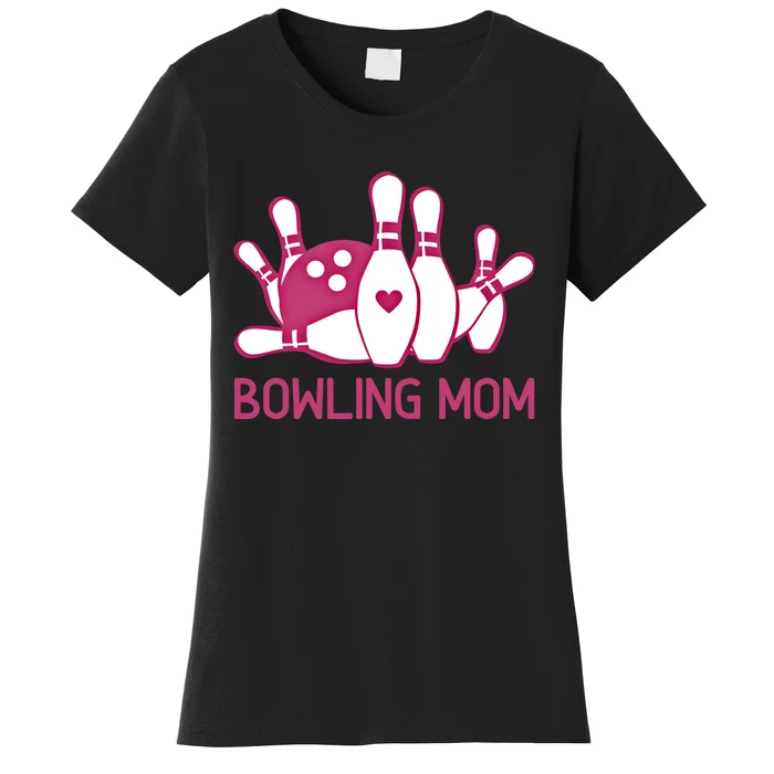 Bowling Mom Funny Gift For Bowlers Pink Bowling Ball Gift Bowl Gift Women's T-Shirt