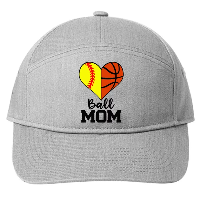 Ball Mom Funny Softball Basketball Player Mom 7-Panel Snapback Hat