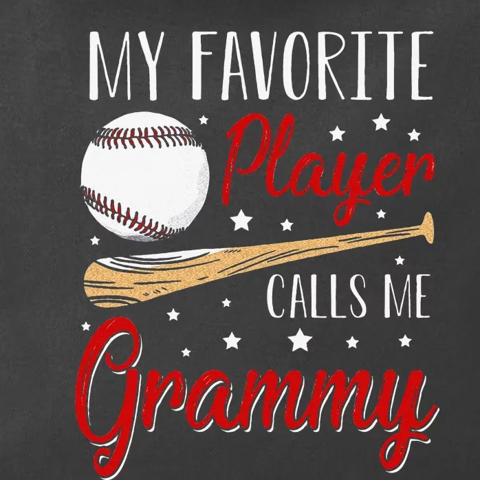 Baseball My Favorite Player Calls Me Grammy Heart Grandma Zip Tote Bag