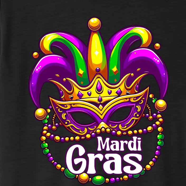 Beads Mask Feathers Hat Mardi Gras ChromaSoft Performance T-Shirt