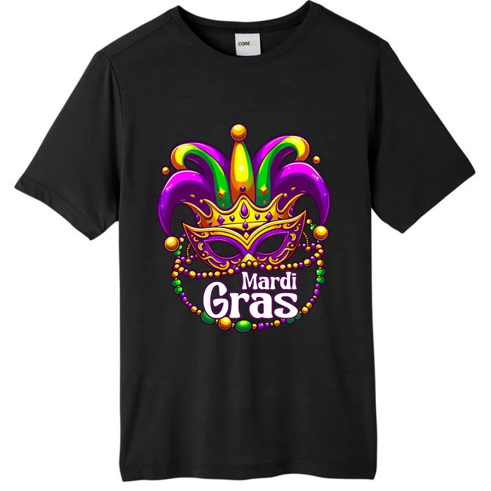 Beads Mask Feathers Hat Mardi Gras ChromaSoft Performance T-Shirt