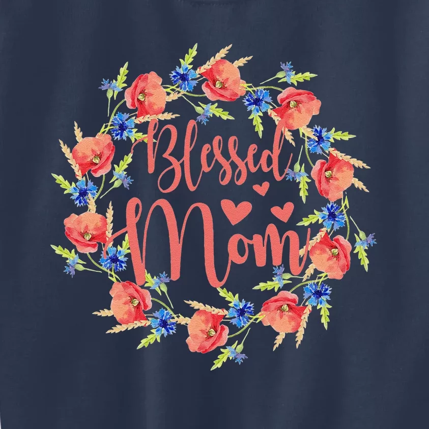 Blessed Mom Floral Style For Mother's Day Kids Sweatshirt