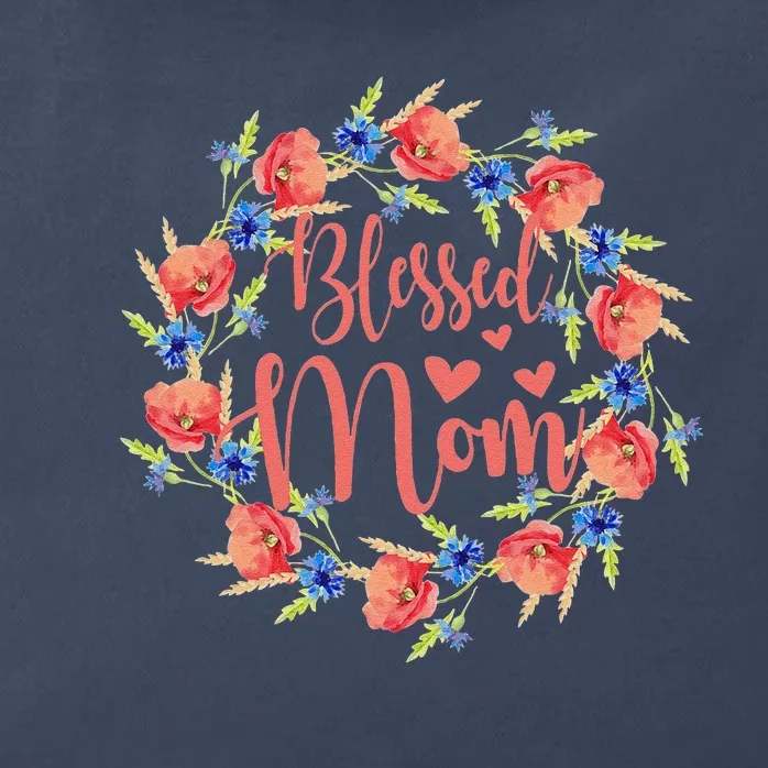 Blessed Mom Floral Style For Mother's Day Zip Tote Bag