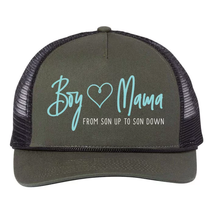 Boy Mama From Son Up To Son Down Cute Gift Mother Mom Gift Retro Rope Trucker Hat Cap